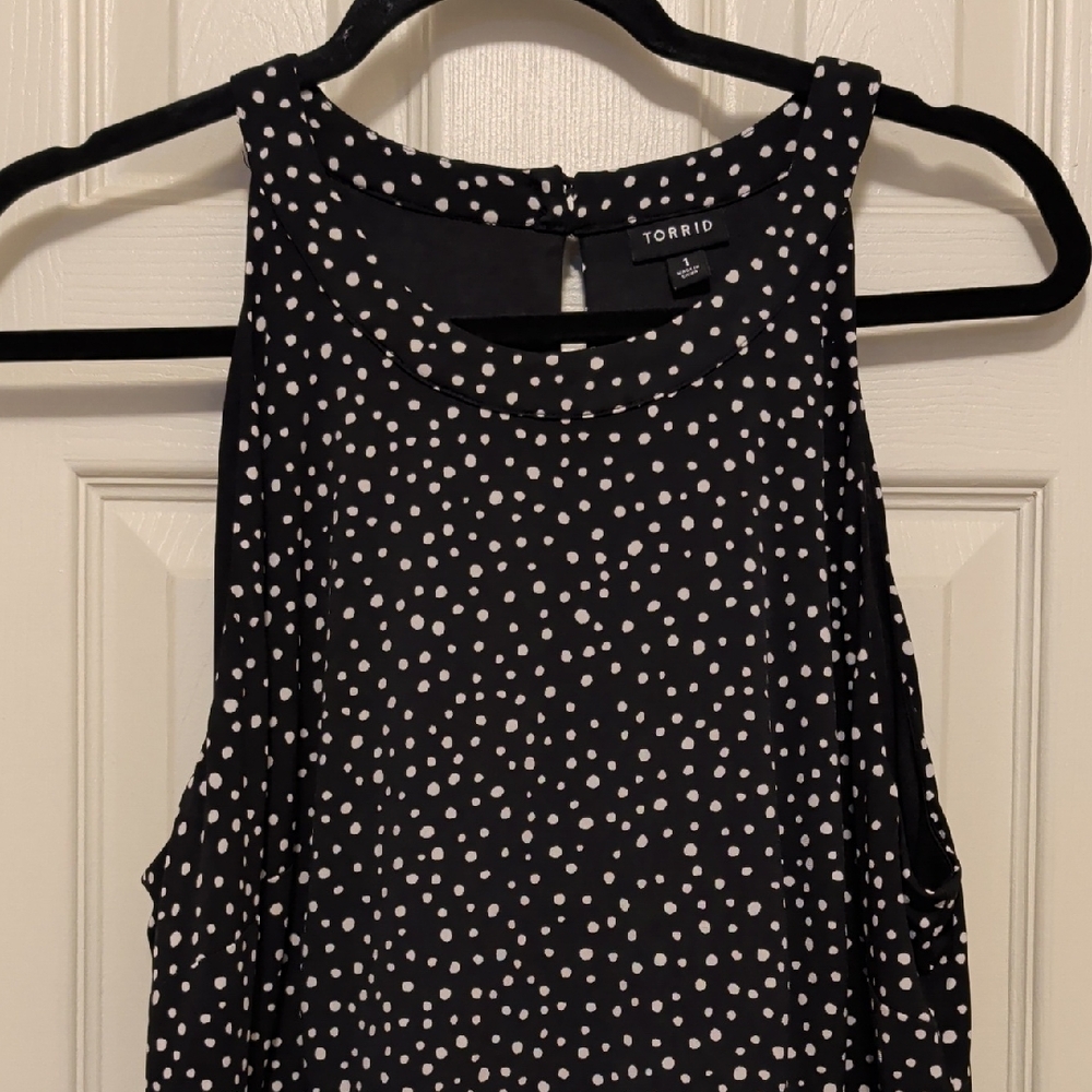 Torrid Black and White Polka Dot Maxi Dress